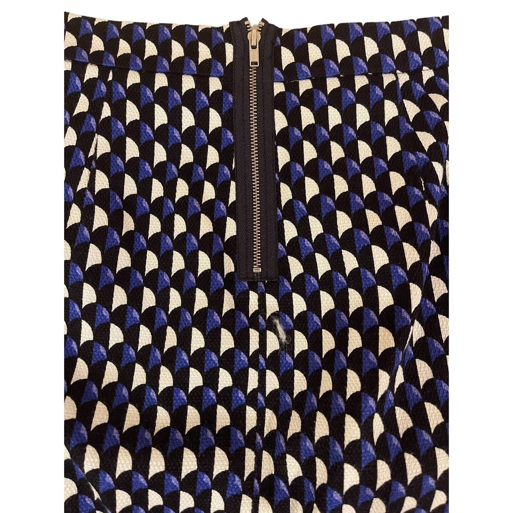 Womens JCrew Blue Black Skirt Short Size 00 Pattern Business Preppy Classic Work - Picture 5 of 7